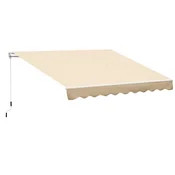 OUTSUNNY Ročno spustljiv senčnik za vrata in okna, iz aluminija in poliestra anti-uv, 295x245cm, bež