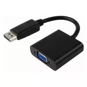 E-GREEN Adapter DisplayPort (M) - VGA D-sub (F) crni OUTLET