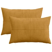 vidaXL Prevleka za blazino 2 pcs ALMELO Rumena 50 x 80 cm korduroy