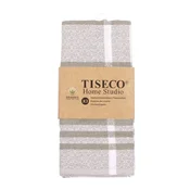 Set of 3 kitchen towels, organic cotton, 50x70 cm, Beige - Tiseco