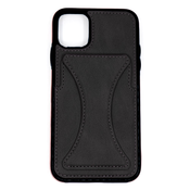 Trden TPU ovitek Layered za iPhone 11 Pro Max iz umetnega usnja - black