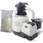 Pješcana filtracijska pumpa 7900 l/h INTEX 26646 + pijesak 25 kg