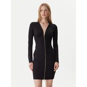 Just Cavalli Pletena obleka 79PAO937 J0092 Črna Slim Fit