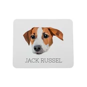 Jack Russell terier - geometrijska podloga za miško s fotografijo in napisom