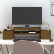 Stalak za monitor boja meda 70x27,5x15 cm od masivne borovine