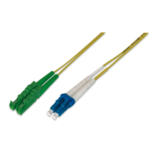 FO patch cord, duplex, E2000 (APC) to LC (UPC) R+M, SM OS2 09/125 µ, 2 m
