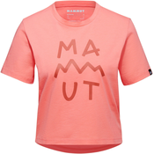 Majica kratkih rukava Mammut Massone Lettering za žene, boja: ružicasta