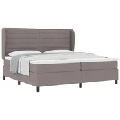 Vidaxl Postelja z vzmetnico z vzmetnico Taupe 200 x 200 cm blago
