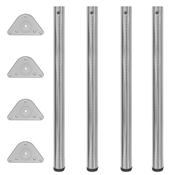vidaXL 4 Nastavljive Noge za Mizo Brušeni Nikelj 870 mm