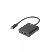 Lanberg USB-C (M) 3.1 na HDMI (F) adapter kabel, 15 cm (alternativni način rada DisplayPorta), crni AD-UC-HD-01