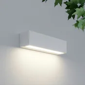 Lucande LED-stenna svetilka za zunanjo uporabo Lengo, 25 cm, bela, svetloba - Sodobni - Aluminij