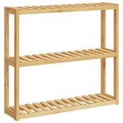 Vidaxl Kopalniška polica 3-nadstropna stenska 60x15x54 cm bambus