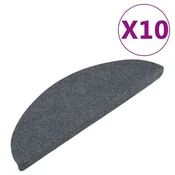 Vidaxl Samolepilne preproge za stopnice 10 kosov sive 65x22,5x3,5 cm