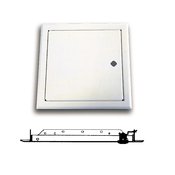 Revizijska vrata Softline, 400 x 400 mm, s štirikotnim zapiralom, bela RAL 9016