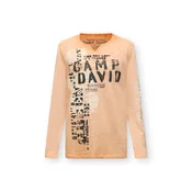 CAMP DAVID Majica ecru/pastelno oranžna/črna