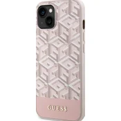 Guess Ovitek Guess Cube PINK za iPhone 13/14/15 s tehnologijo MagSafe (GUHMP13MHGCFSEP; GUHMP14SHGCFSEP)