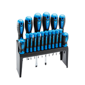 HOEGERT SET IZVIJAČEV 18-DELNI, S2, Ravni 6x38/5x75/6x100/8x150mm, PH1x75/PH2X38/PH2X100/PH3X150MM, Precizni ravni 2.5x40/3.0x40mm, Precizni PH00/PH0x40, Torx T5/T6/T7/T8/T9/T10X40mm