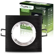 LUMILED Halogenska vgradna stropna svetilka kvadratna, premična, GU10, MR16, črna, TRIAM
