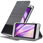 Cadorabo CADORABO Ohišje, združljiv s HTC v sivi črni barvi - zaščitni pokrov z magnetnim zapiranjem, stoječo funkcijo in režo za kartico, (20567097)