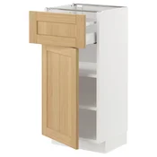 METOD / MAXIMERA Podni element s fiokom/vratima, bela/Forsbacka hrastovina, 40x37 cm