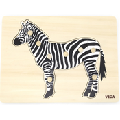 Viga Otroška lesena sestavljanka Montessori Zebra