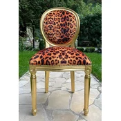 Casa Padrino luxury baroque dining chair leopard/gold - Handmade baroque style chair with elegant faux fur - Dining room furniture in baroque style - Baroque furniture - Baroque furnishings