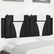 Vidaxl vidaXL Blazina za vzglavje, črno-bela, 140 cm, umetno usnje