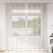 Voile zavjesa sa zavjesama 2 pcs Krema 225 x 140 cm Poliester