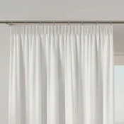VELVI zavesa z nabiralnim trakom, žamet, bela, gladka, 140x250 cm