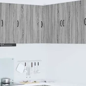 vidaXL Stenska kuhinjska omarica s polico Siva Sonoma 57 x 57 x 80 cm