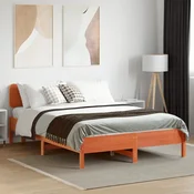 shumee vidaXL Posteljni okvir brez vzmetnice, voščeno rjav, 150x200 cm, masiven bor