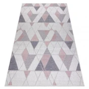 eoshop Preproga SISAL SION Geometrična, Trikotniki 3006 ravnega tkalstva ecru/roza ( - Velikost: 60x300 cm)