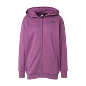 Bombažen pulover The North Face ženski, vijolična barva, s kapuco, NF0A87E3V6V1