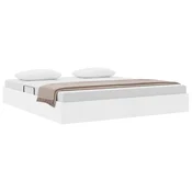 Krevet s od storage Cista bijela 193 x 203 cm Umjetna koža