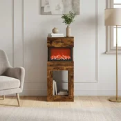 vidaXL Električni kamin Dimljen hrast 35 x 30 x 86 cm Inženirski les