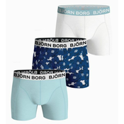 Bokserice Björn Borg Cotton Stretch Boxer 3P - white/print/mint