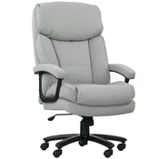 HOMCOM HOMCOM pisarniški stol poliester 68,5D x 79Š x 117–125cm Svetlo siva, (5000242841)