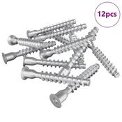 Vidaxl Potrdilni vijaki 12 szt. srebrna O7 x 50 mm Kovina