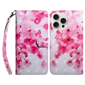 Eleganten etui ovitek za iPhone 16 Pro, Češnjev cvet