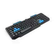 S-BOX tastatura K-15B (Crna/plava)  SRB (YU), 10 multimedijalna tastera