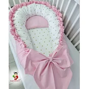 Bubamara037 Gnezdo za bebe sa karnerom Zlatne tufne, Roze