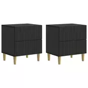 vidaXL Nočna omarica 2 pcs Črna 43 x 34,5 x 48 cm Inženirski les
