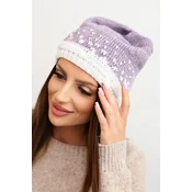 Kesi Womens winter wool hat with zirconia K453 graphite