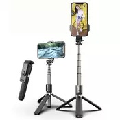 Selfie stick Techsuit L03 z Bluetooth daljincem in stojalom, 83cm - črn