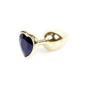 Gardj Europe Plug-Jewellery Gold Heart PLUG – črn