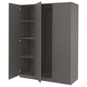 PAX/FORSAND Garderobni sestav, temno siva/temno siva, 150x60x201 cm