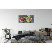 tulup.si Slika na akrilnem steklu Nož jam špinača paradižnik 120x60 cm 4 obešalnika