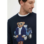Bombažen pulover Polo Ralph Lauren mornarsko modra barva, 710934022