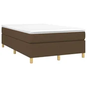 Vidaxl Box spring postelja z vzmetnico temno rjava 120x190 cm blago