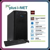 PCPLUS i-net Ryzen 5 5600GT 16GB 1TB NVMe SSD tipkovnica miška namizni računalnik